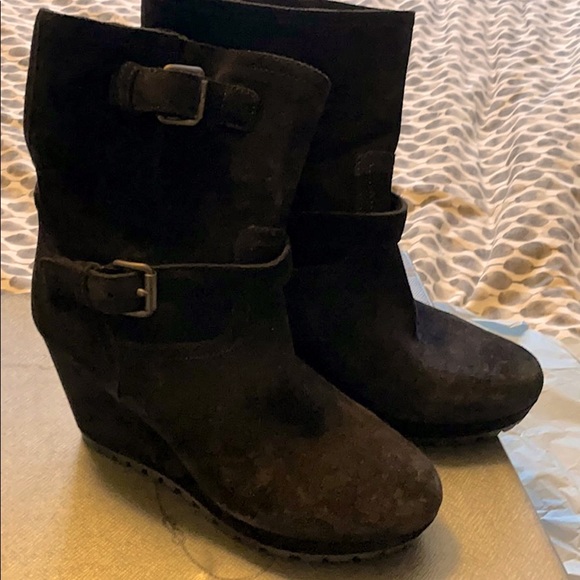 Prada black boots wedge heel 39.5 - Picture 1 of 16